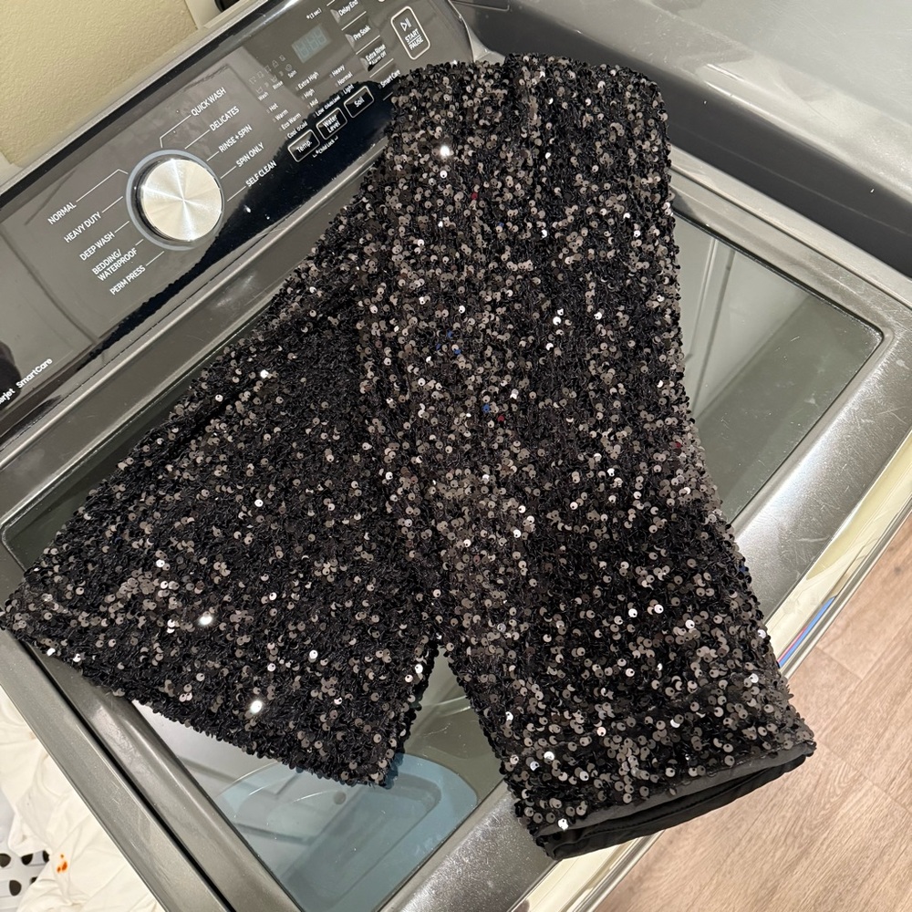 Gianni Bini Sparkling Black Wide Leg Pants - Picture 4 of 8